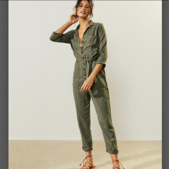 Abercrombie green jumpsuit Clearance
